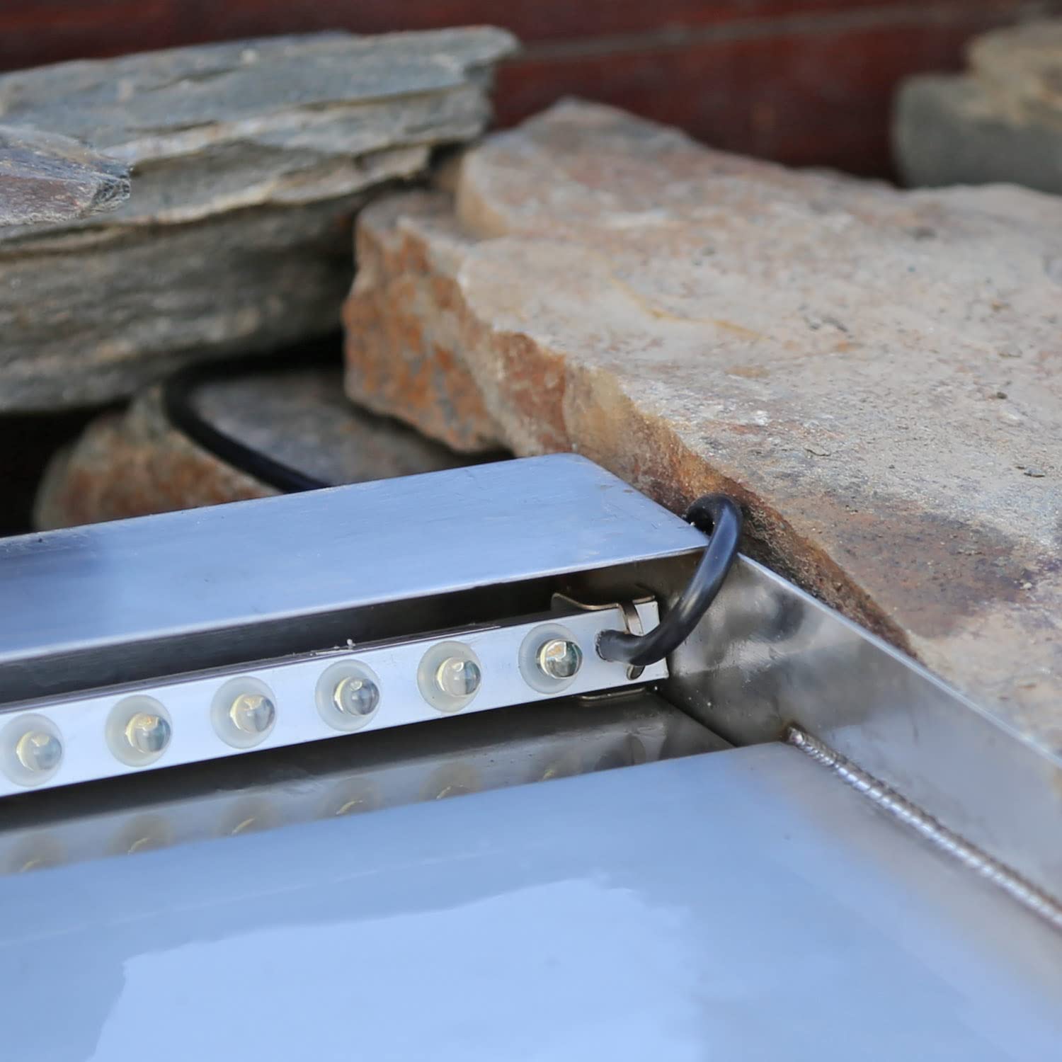 CLGarden LED Lichtleiste 30cm für Wasserfall Element Licht Beleuchtung Gartenteich Bachlauf 12V wasserdicht