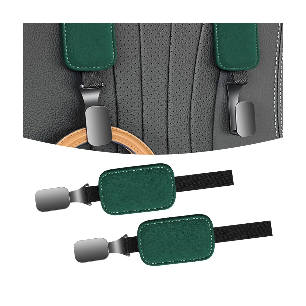 JNNJ 2Pcs Ganci per Il Poggiatesta Del Sedile Posteriore Dell'auto, Ganci Multifunzionali e Durevoli per L'auto, per Appendere Le Borse I Cappotti Gli Ombrelli e Le Borse Della Spesa(Rosso
