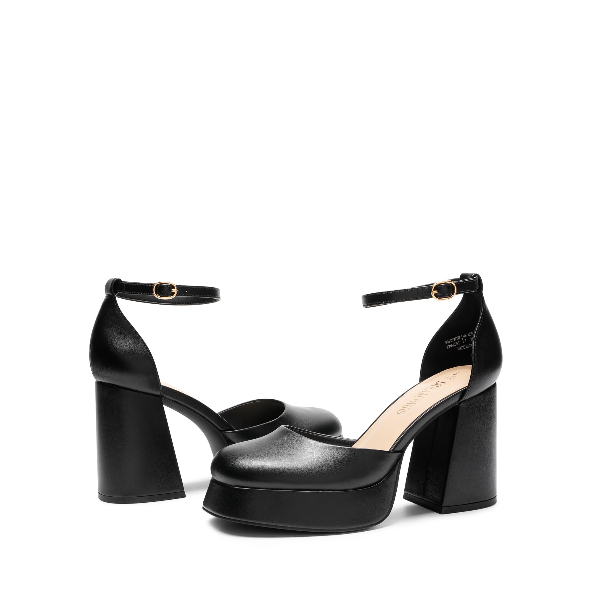 DREAM PAIRS Damen Blockabsatz Plateau High Heels Pumps Schuhe
