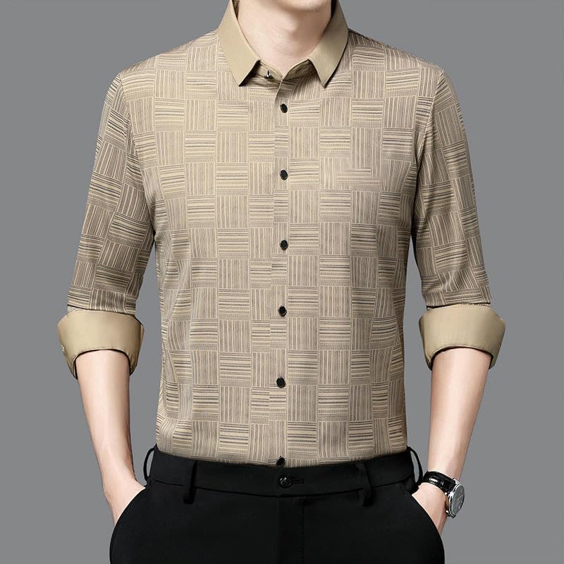Camisa para hombre resistente a las arrugas de corte cómodo 3