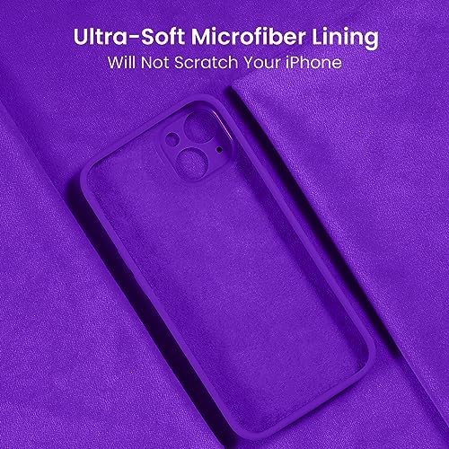 Image of FireNova Designed for iPhone 15 Case, Silicone Upgraded [Camera Protection] Phone Case, Soft Anti-Scratch Microfiber Lining Inside, 6.1 inch, Neon Purple
