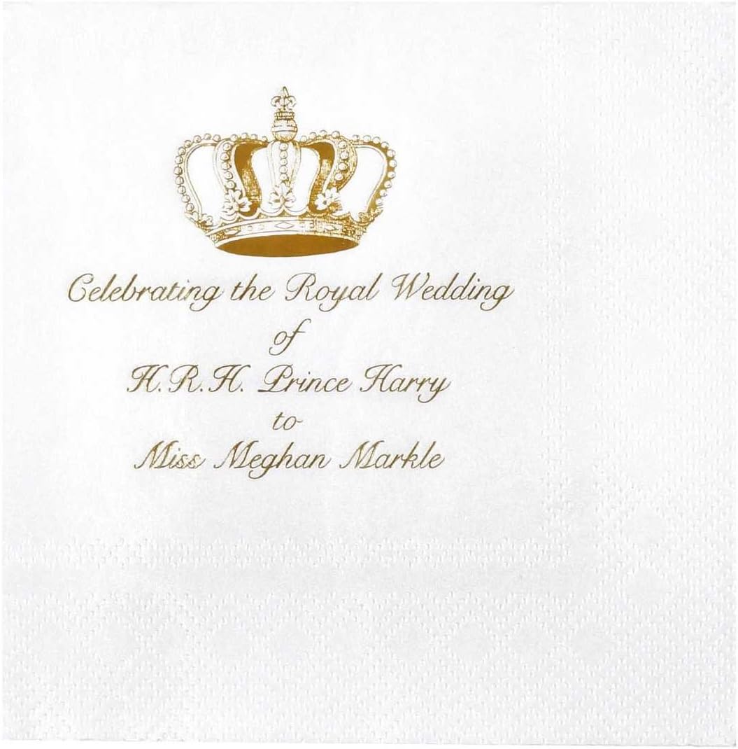Meghan Markle and Prince Harry Royal Wedding Paper Cocktail Napkins Pk 24