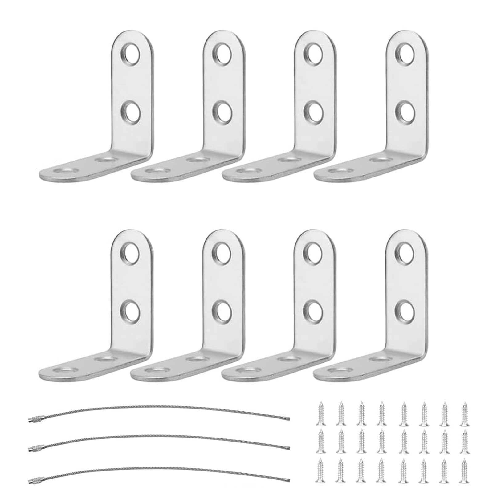 8pcs Furniture Anchors, Anti-Tip Furniture Anchors Secure Stainless Steel