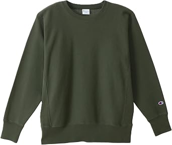 Champion Sweatshirt Long Sleeve 11.5oz Brushed Back One-Point Logo Embroidered Reverse Weave  Crewneck Sweatshirt Reverse Weave C3-C028 Mens
