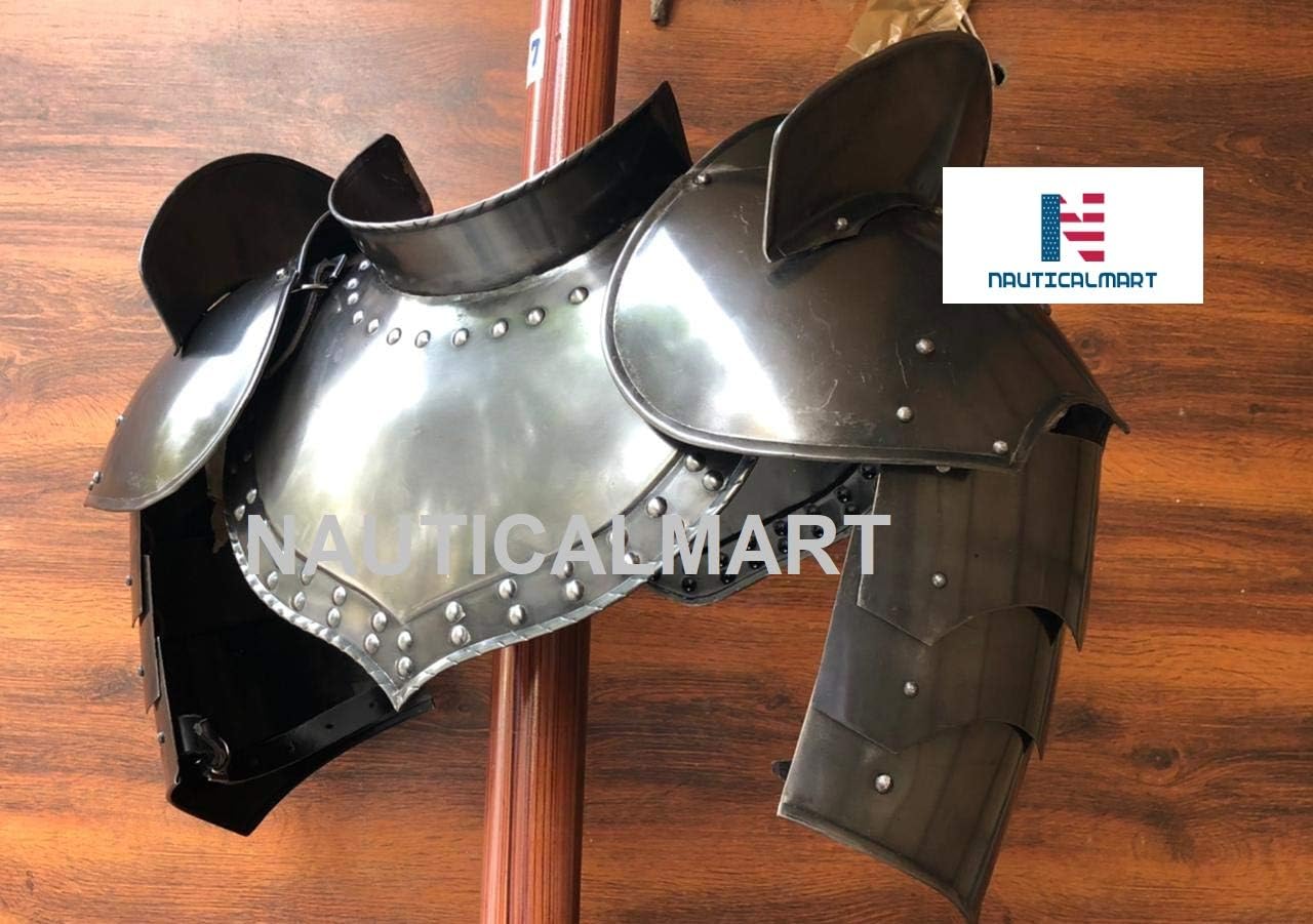 NauticalMart Medieval Armor Gorget Set with PAULDRONS Shoulder Guard : Clothing, Shoes & Jewelry