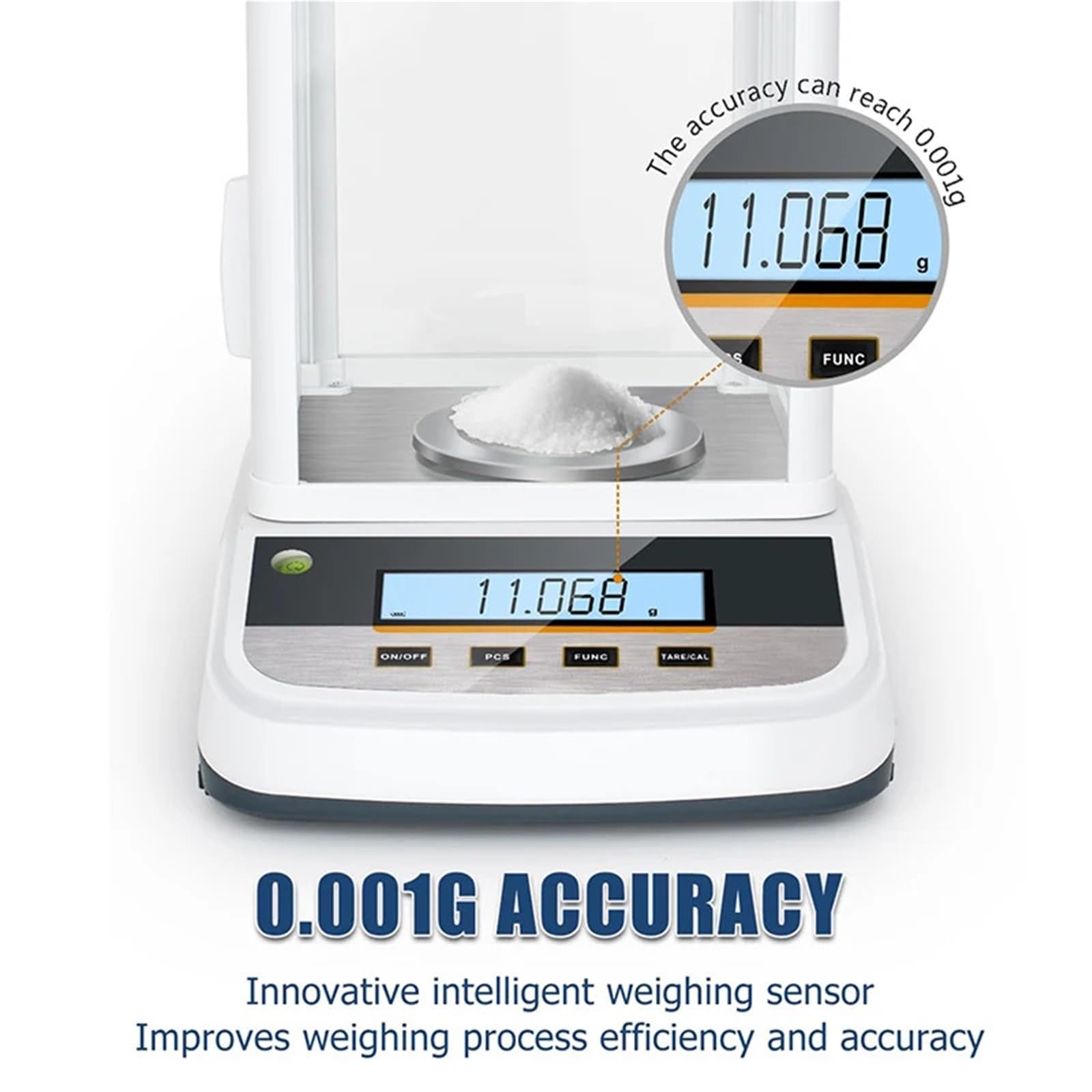 Bilancia da laboratorio analitica 0,001 g a 500, bilancia digitale di precisione, multifunzionale for laboratori ricerca per Industriale, Cucina(GY5003 500g 0.001g)