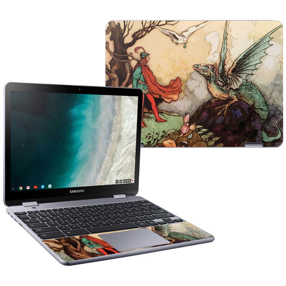 MightySkins Skin Compatible with Samsung Chromebook Plus LTE (2018) - Tale of A Dragon | Protective, Durable, and Unique Vinyl wrap Cover | Easy to Apply, Remove, and Change Styles | Made in The USA