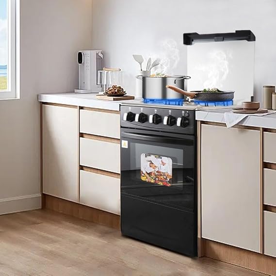 Gas Range Stove with Oven, 32-Inch 2-in-1 Recessed Burners Cooktop, 4 Coil Burners & 50L Stainless Steel Oven, Heavy Duty Continuous Grates for Kitchen Restaurant