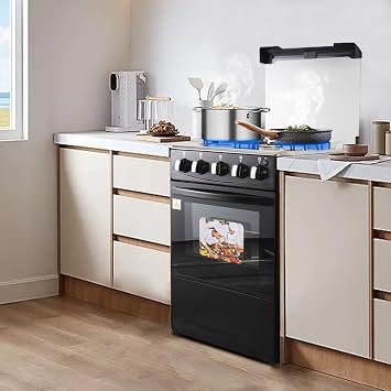 Gas Range Stove with Oven, 32-Inch 2-in-1 Recessed Burners Cooktop, 4 Coil Burners & 50L Stainless Steel Oven, Heavy Duty Continuous Grates for Kitchen Restaurant