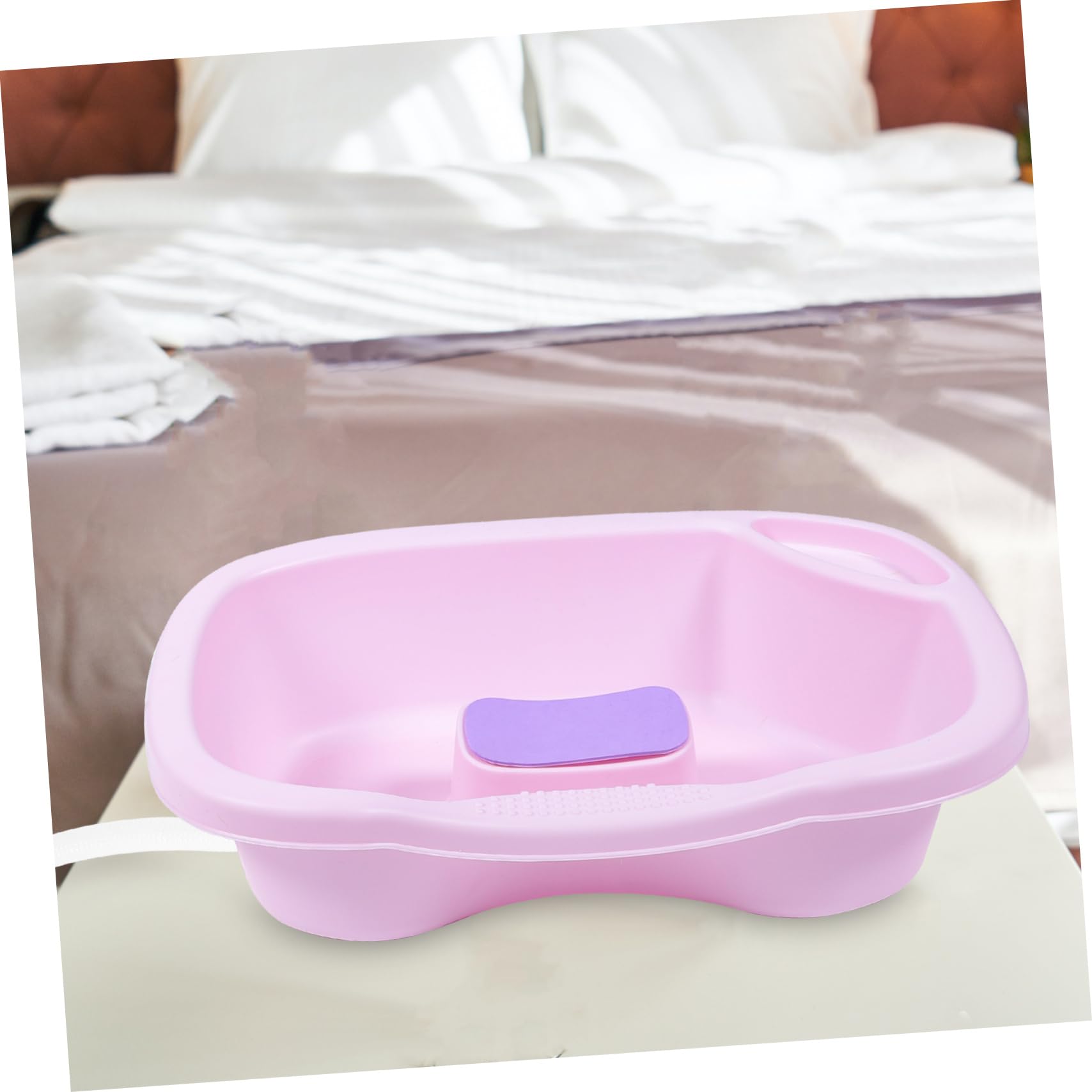 Lavatesta Portatile in Plastica Pp per Anziani e Donne Incinte, Bacinella Shampoo da Letto Supporto per Capo, Collo e Spalle, Comoda per Pazienti Allettati