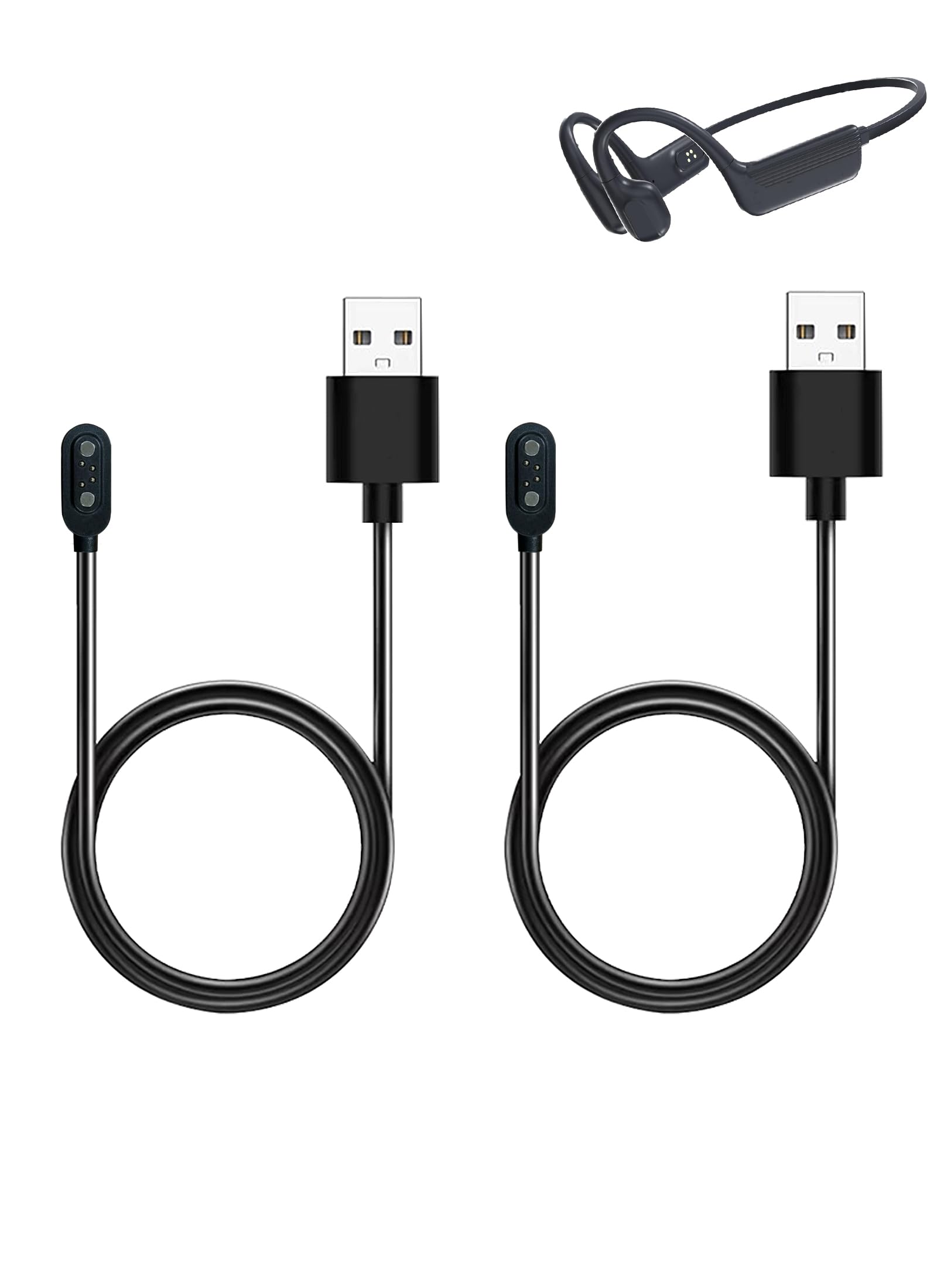 WUNIAK Charging Cable for IFECCO X17 Waterproof Headphones for Swimming Bone Conduction Headphones Bluetooth, Magnetic USB Charging Cable USB Flexible