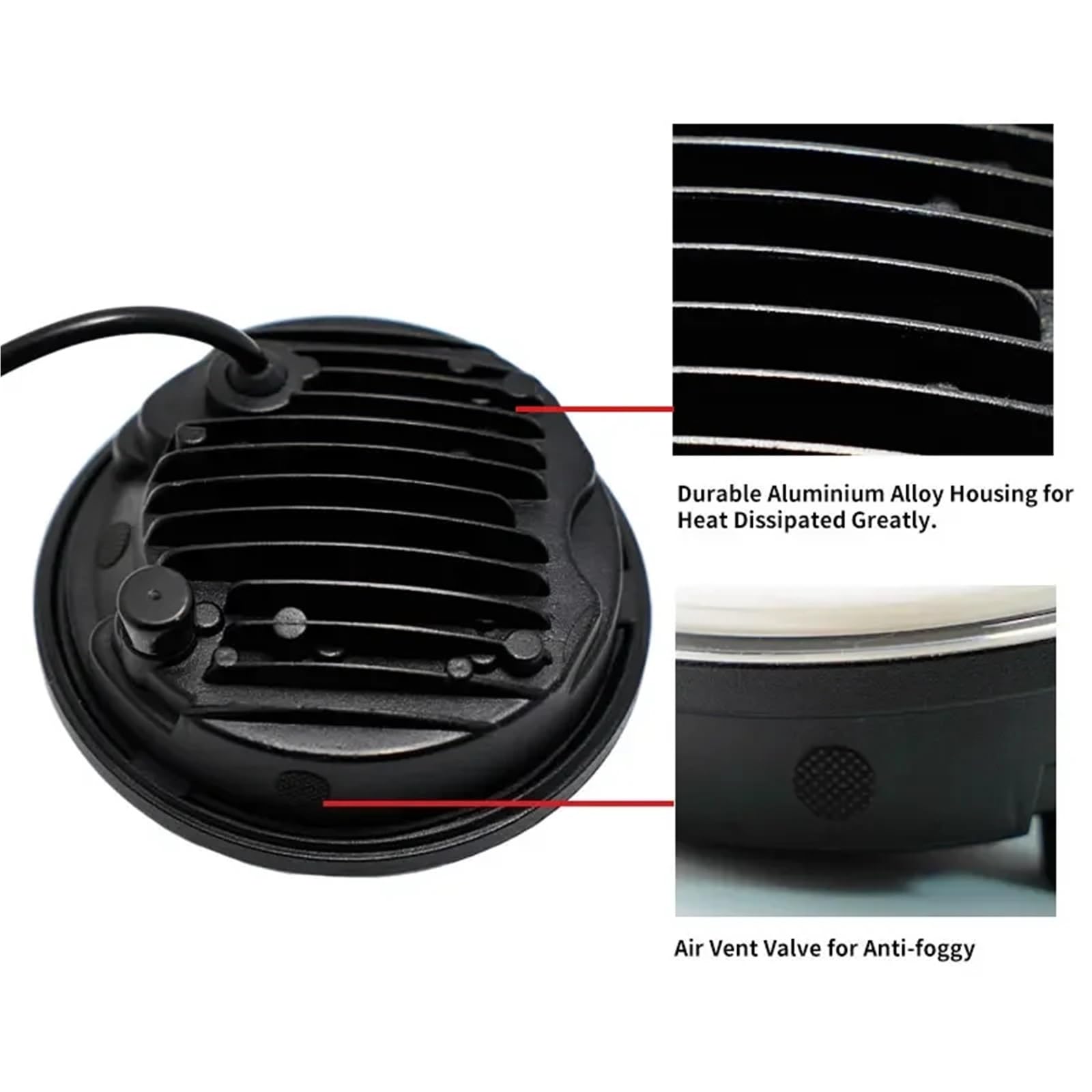 MESKEL Fari Anteriori Moto per Sportster per Iron 883 per Dyna per Triumph per Street per Speed ​​per Triple 5 3/4" Faro Moto LED da,75 Pollici/alloggiamento | Light and housing