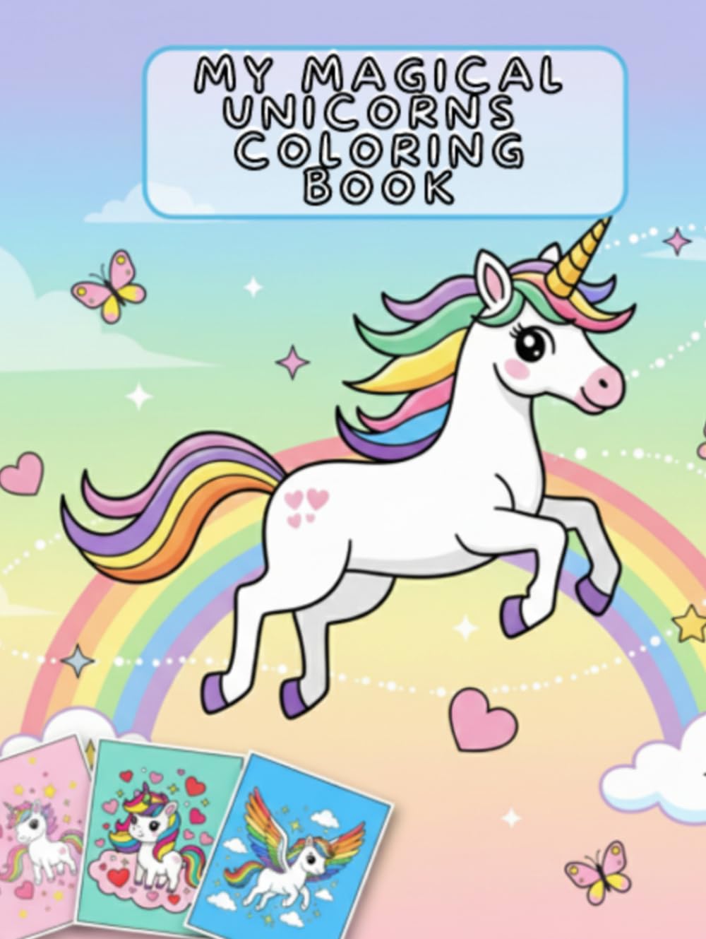 My Magical Unicorns Coloring Book: A Fun & Creative Unicorn Coloring Book for Girls and Boys Ages 4-8: Cute Fantasy Animals, Line Art for Relaxation, With Bonus Activities & Full-Page Designs