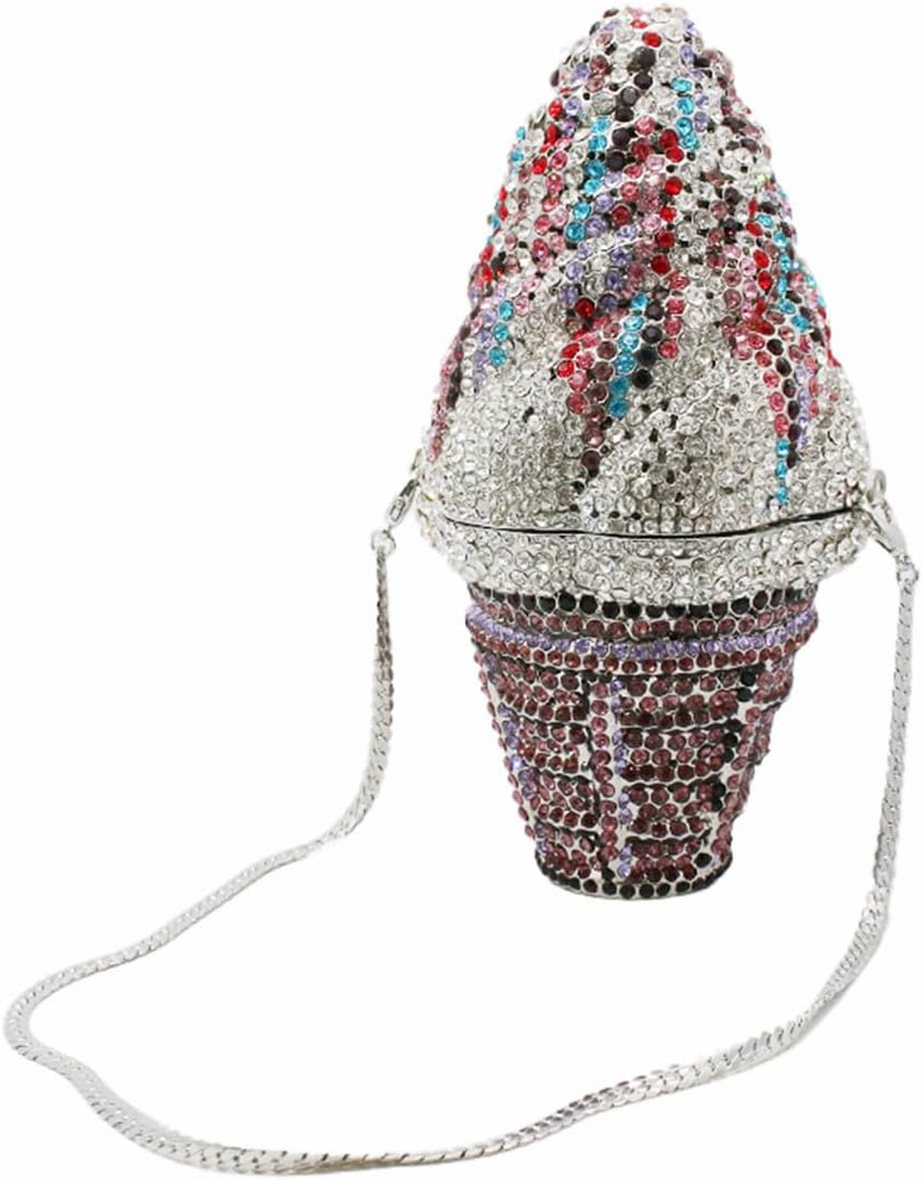 DJBM Cute Cupcake Rhinestone Clutch Diamond Crystal Purse Evening Bags for Women Party Wedding Cocktail Prom - Image 6