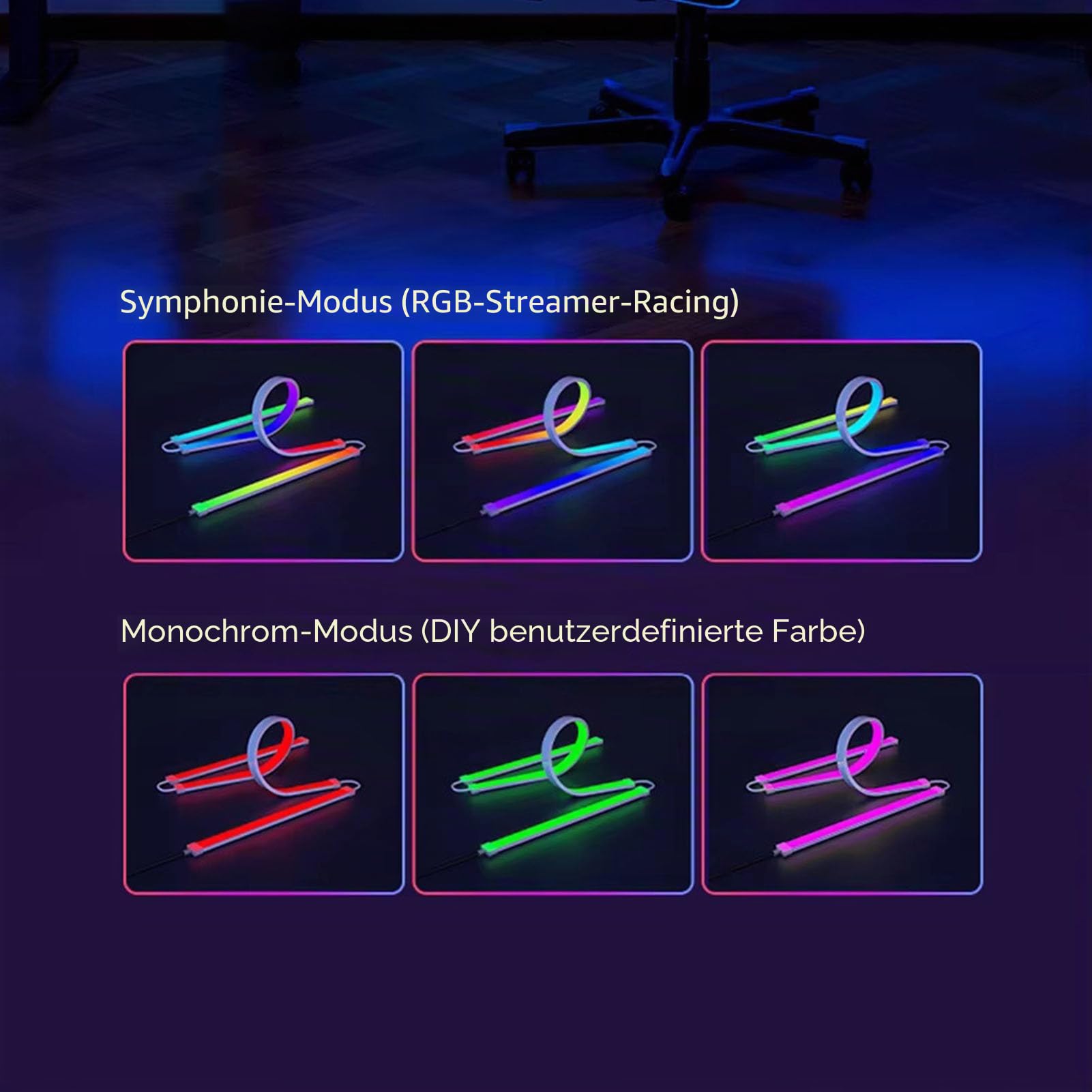 Gaming LED -Hintergrundbeleuchtung, 77 LEDs RGB -Streifenleuchten Synchronisieren Sie die Bildschirmfarbe und Musik, 16 Millionen Farben USB 5V PC Umgebungsbeleuchtung für 32