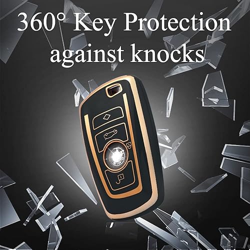 Miniatura 3 de Funda para llavero BMW con bandera estadounidense, llavero de metal de cuero compatible con 1 3 5 Series 325i 328i 335i E90 E92 E93 X1 X3 X5 Z4