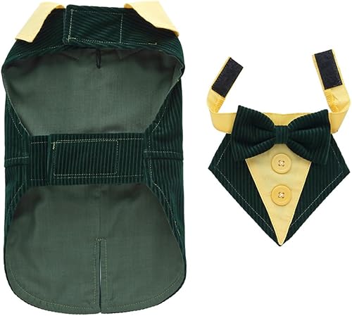 Miniatura 2 de DOTEYAYP Esmoquin de terciopelo para cachorro con corbata de moño desmontable, para baile de graduación, boda, disfraz formal de príncipe para perro