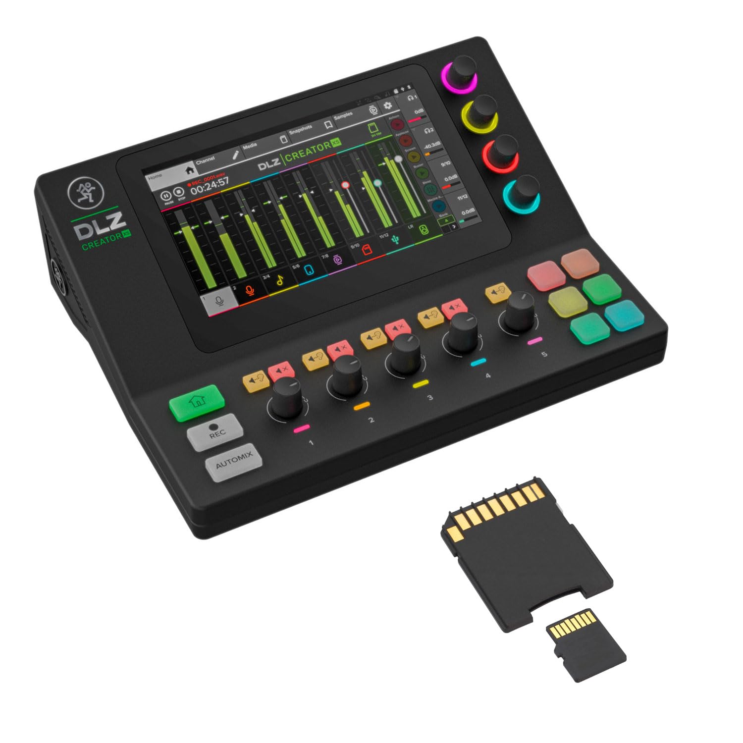 Mackie DLZ Creator XS Digitaler Mixer Mischpult für Podcasting und Streaming mit Speicherkarte