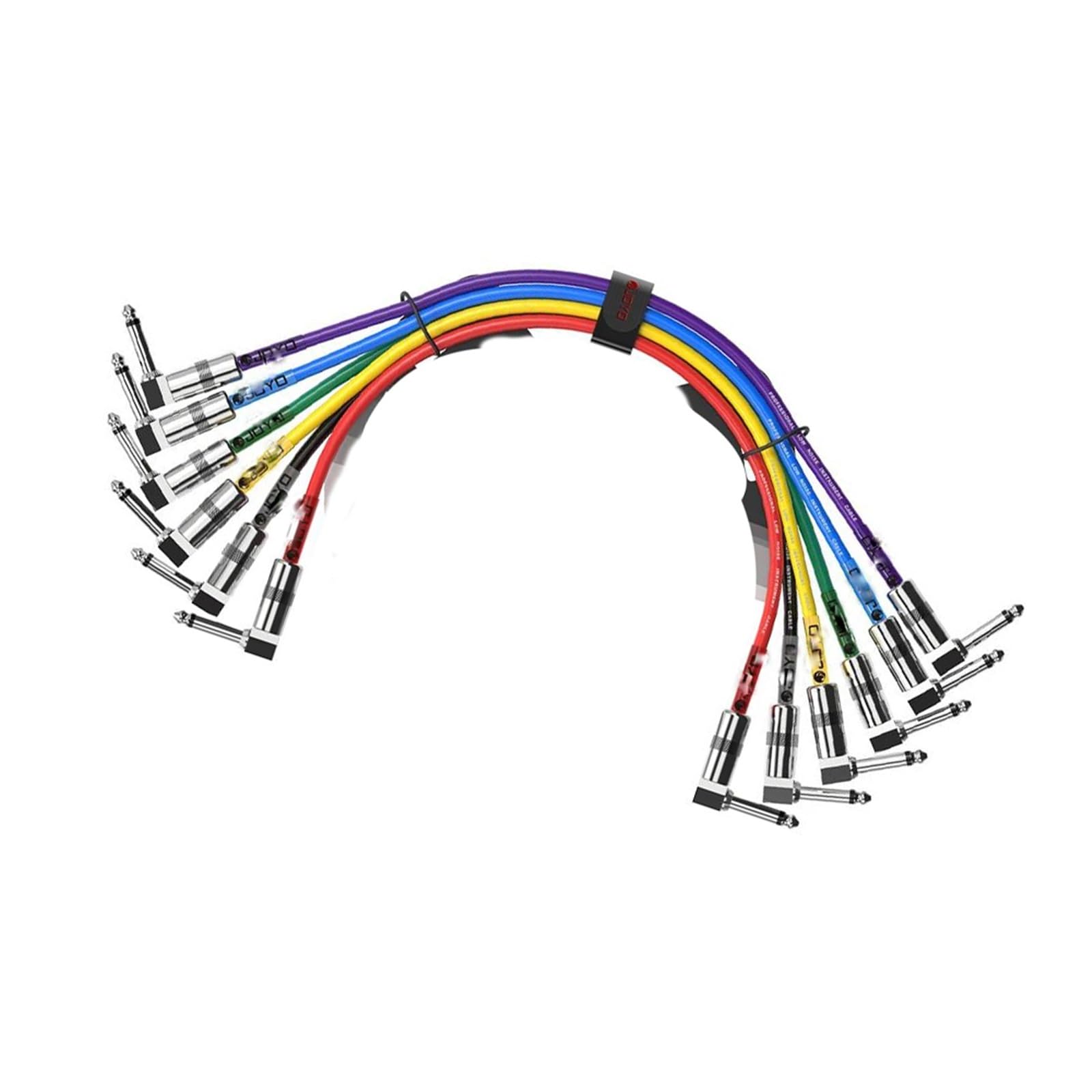 Akustikgitarrenkabel 6 Teile/satz 0.35 M Gitarreneffektpedalkabel Geräuscharmer Rechtwinkliger Stecker