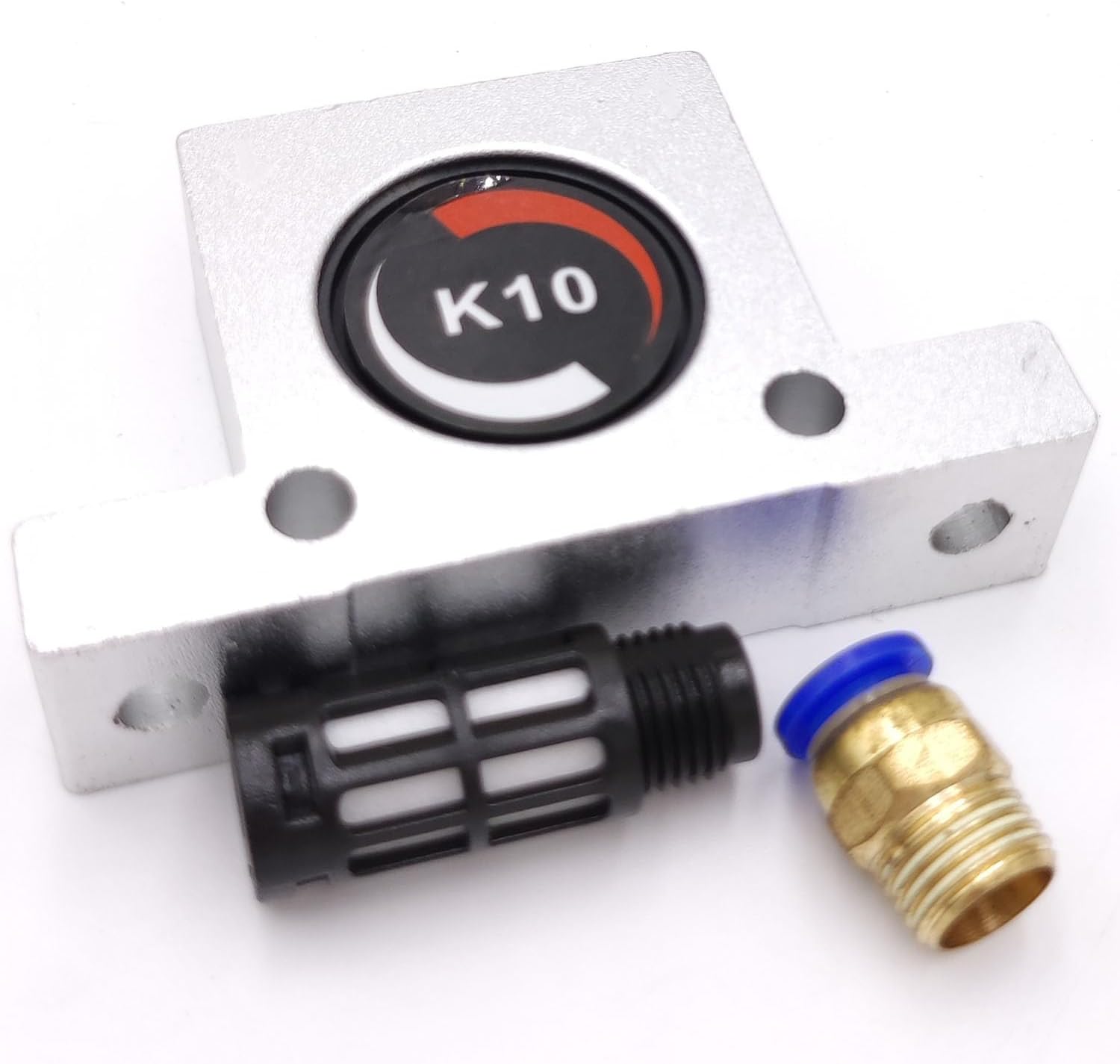 (4-Pcs) K10 K 1/4'' Industrial Air Vibrator, Pneumatic Vibrator Ball Type Air Turbine Vibrator with Muffler, power tool replacement parts