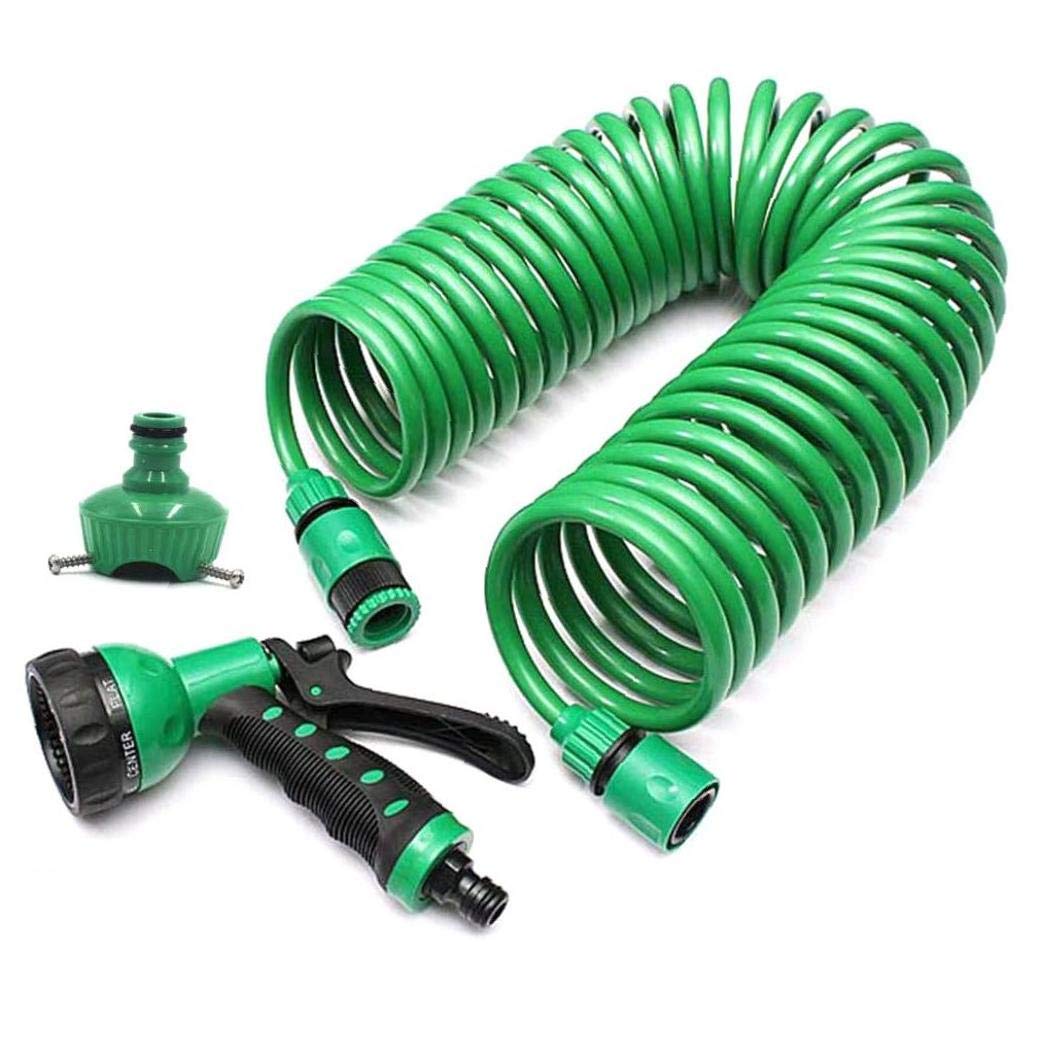 Manguera de jardín extensible telescópica en espiral EVA de 15 m para el hogar, jardín, patio, limpieza de tuberías de riego