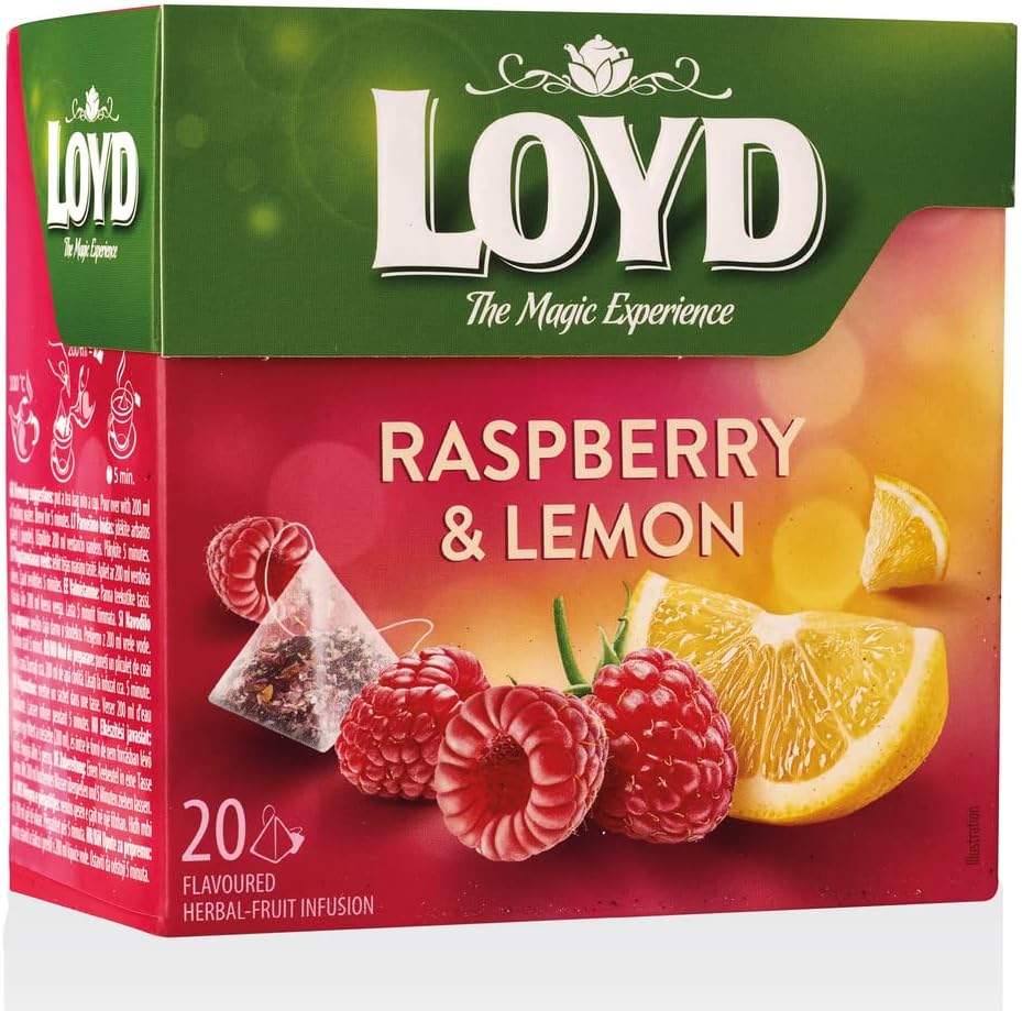 Raspberry and Lemon Fruit Tea The Magic Experience Box of 20 Tea Bags