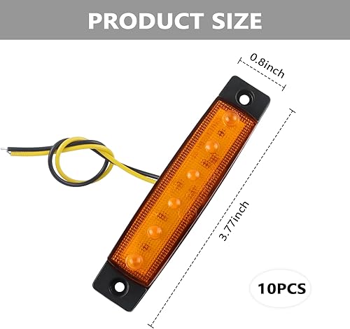 Miniatura 2 de 10 luces LED de marcador de remolque de 6 LED, luces LED de 12 a 24 V, luces de remolque resistentes al agua para luces de liquidación, luz