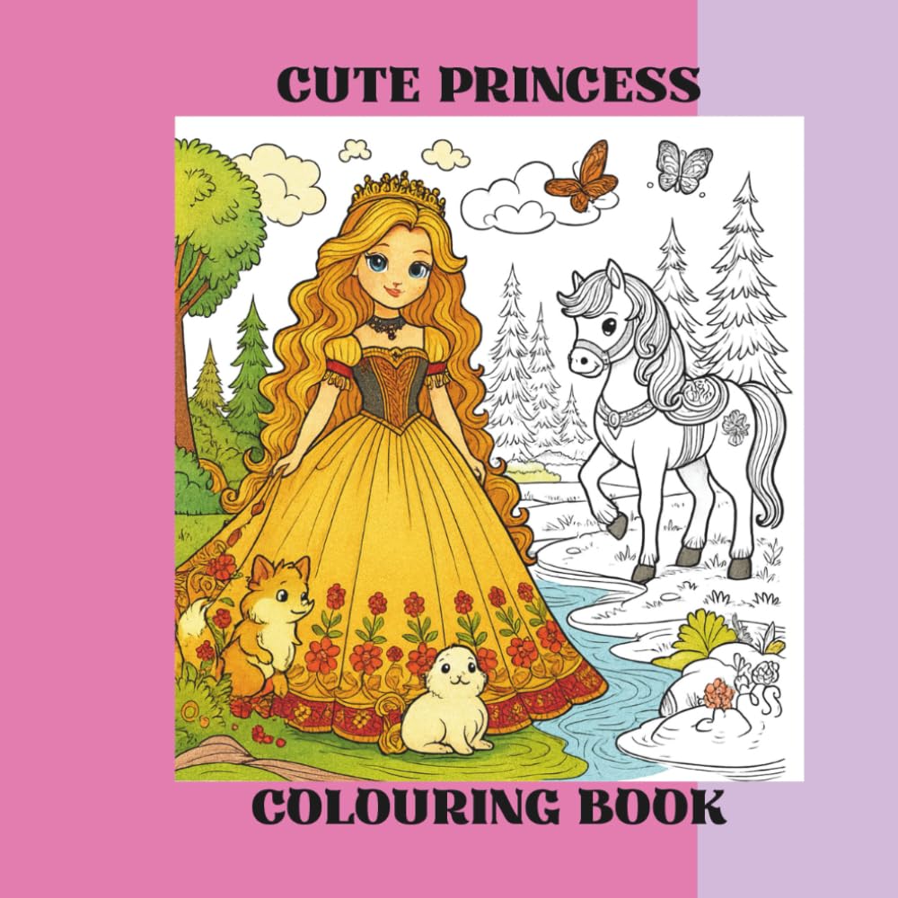 Cute Princess: Colouring Book