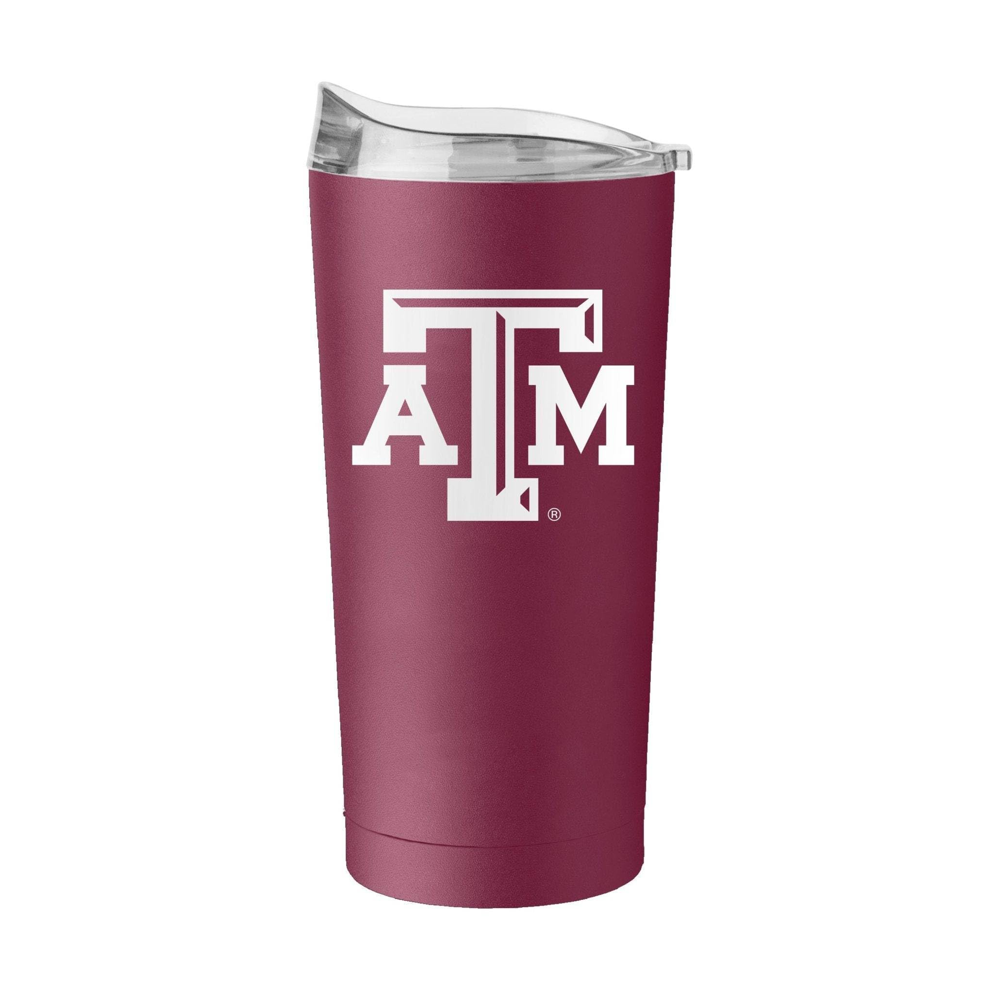 Logo Brands NCAA 20 oz Powder Coat Stainless Tumbler -Double-Wall Insulated Everday Tumbler for Hot or Cold Drinks, High Lip Lid, Team Color