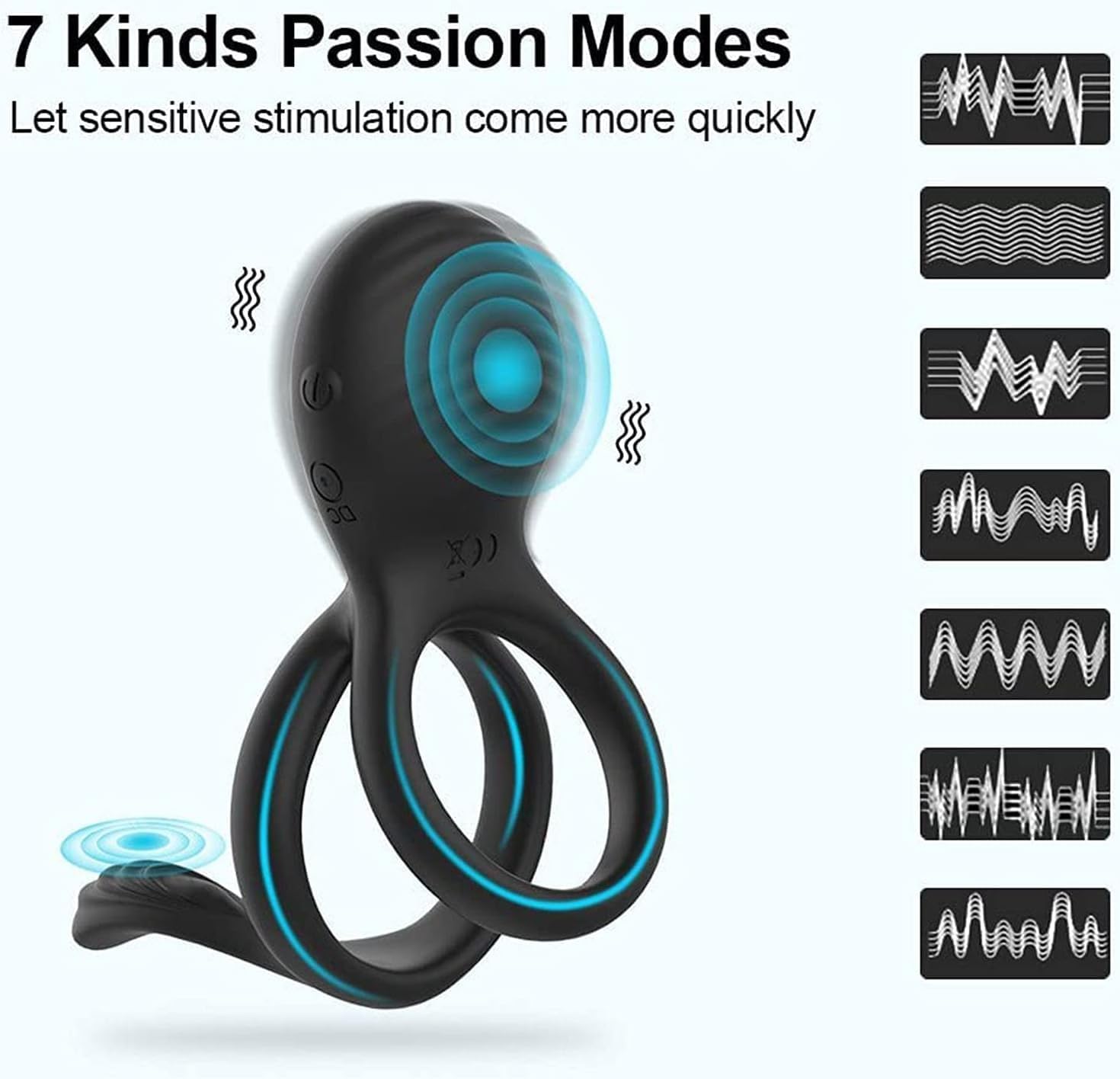 Bague pour homme, avec télécommande, vibromasseur rechargeable