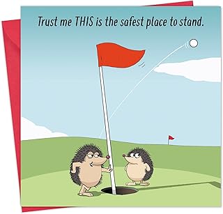 Twizler Funny Golf Card - Safest Place - Blank Card - Funny Golf Birthday Card for Men or Women - Funny Birthday Card for Golfer - Golf Fathers Day Card - Golf Anniversary Card - Golf Retirement Card