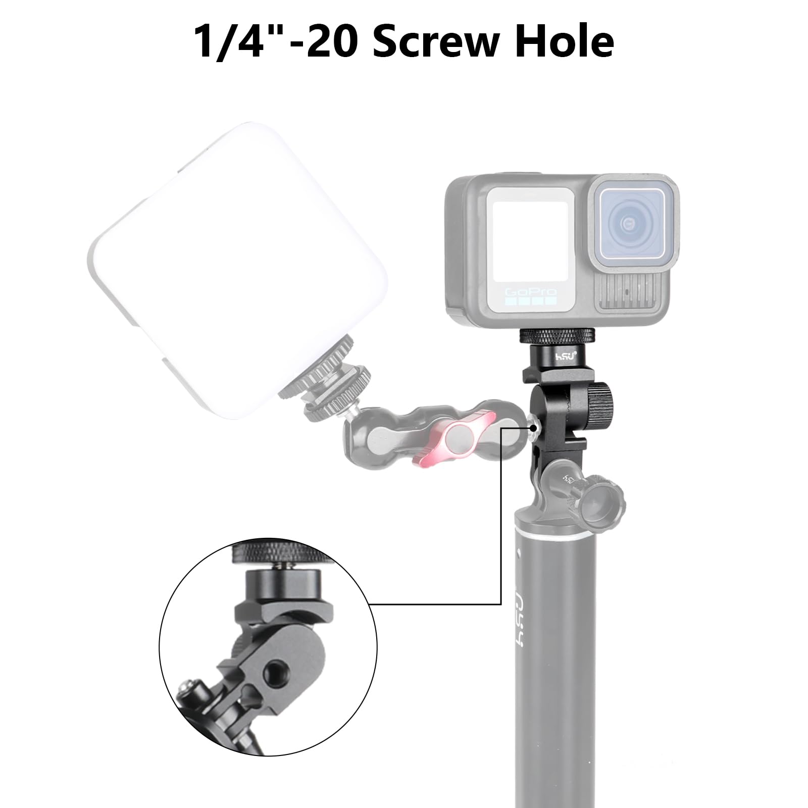 HSU Suporte vertical para GoPro Pro, adaptador de direção de