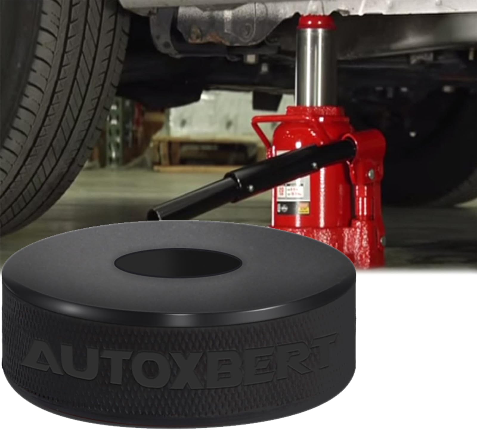 AUTOXBERT Bottle Jack Pad Adapter Rubber 29mm 1 1/8“ Hole Dia Recess On Bottom Jacking Point for 5-8 Ton Bottle Jacks Lift Car Damage Protection Universal