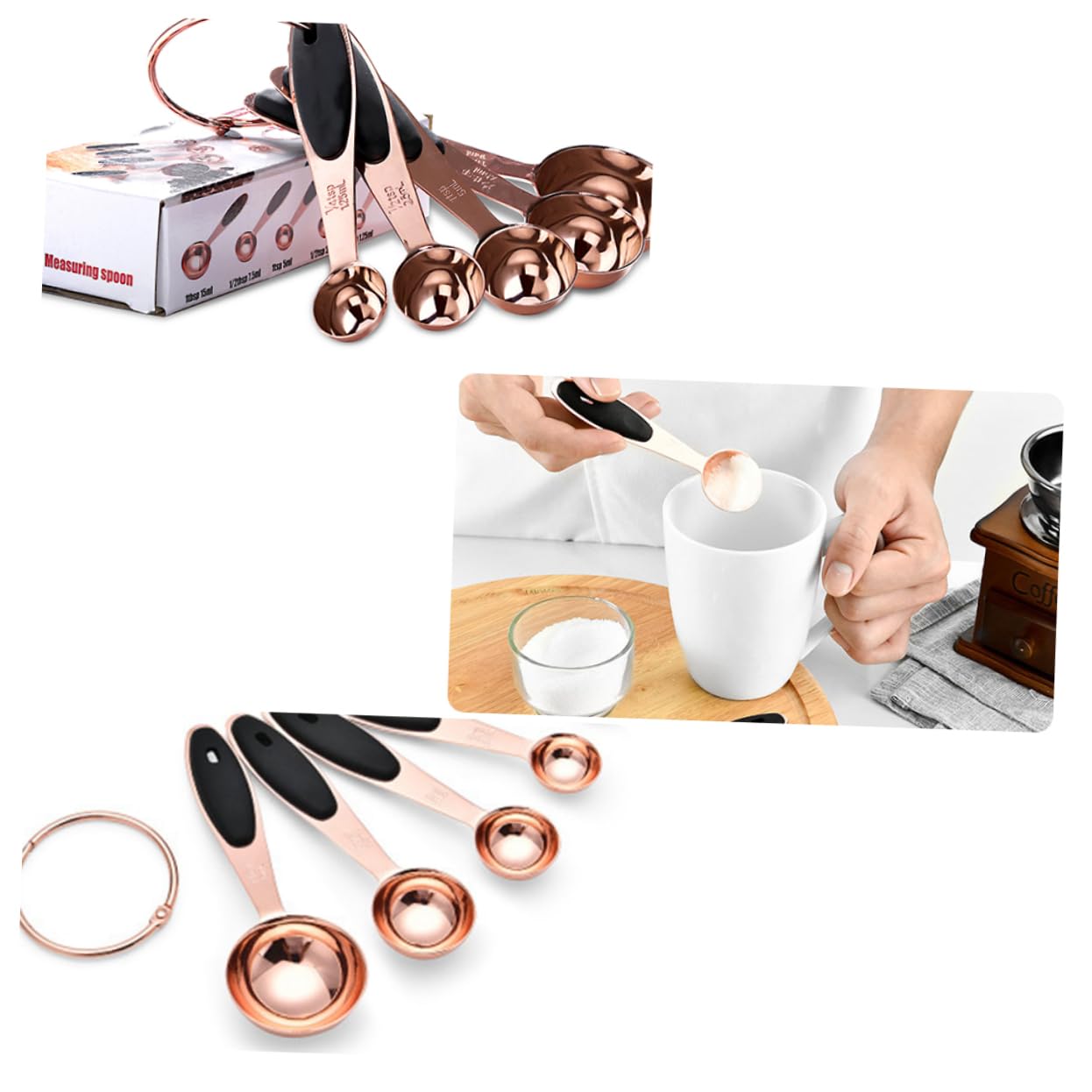 Amosfun Lot De 3 Cuillères À Mesurer En Forme De Rose Cuillères À Café Ustensiles De Cuisine Ustensiles De Cuisson Cuillères À Mesurer Accessoires De Cuisine Cuillère À Cocktail En