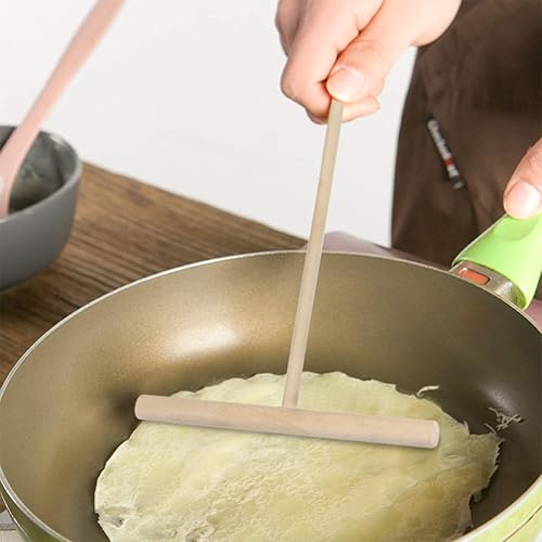 Miniatura 8 de Hemoton 1 barra esparcidora de madera para crepes en forma de T, herramientas de crepé de madera, accesorios para crepé, esparcidores de crepé para