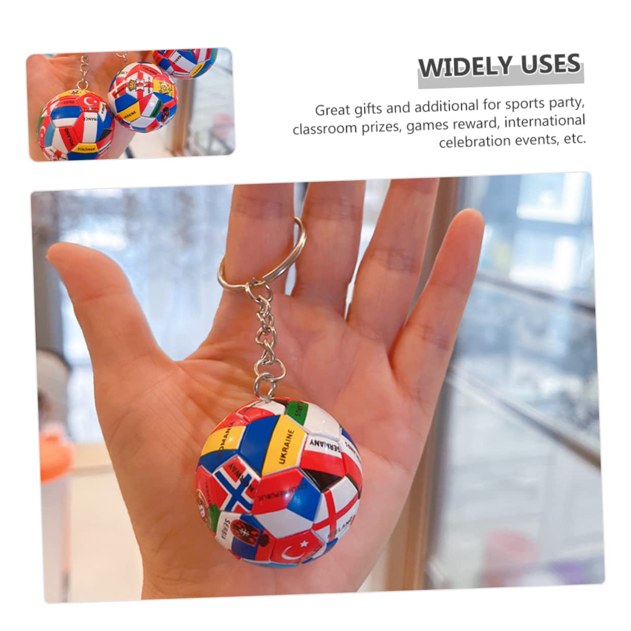 Abaodam 12stücke Teiliges Fußball Schlüsselanhänger Mit Internationalen Flaggen Kreatives Deko-accessoire Für Fußballpartys Und