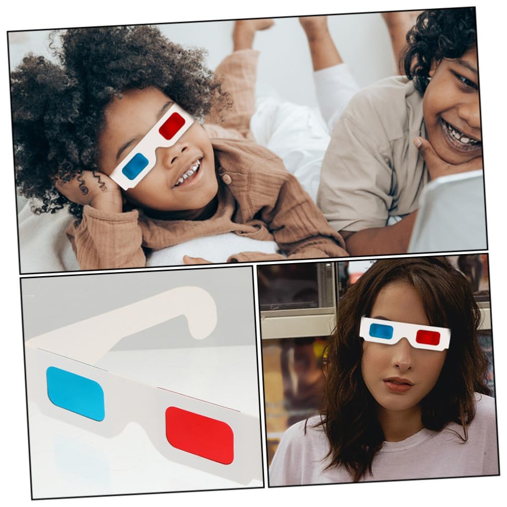 Mipcase Occhiali 3d in Carta Bianca, 30 Pezzi, Leggeri e Portatili, per Cinema e Film, Esperienza Visiva Spettacolare per Adulti e Ragazzo Ragazza