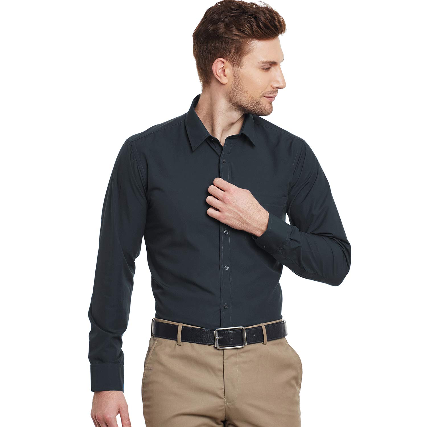 English NavyMen's Dress Regular Fit Shirt