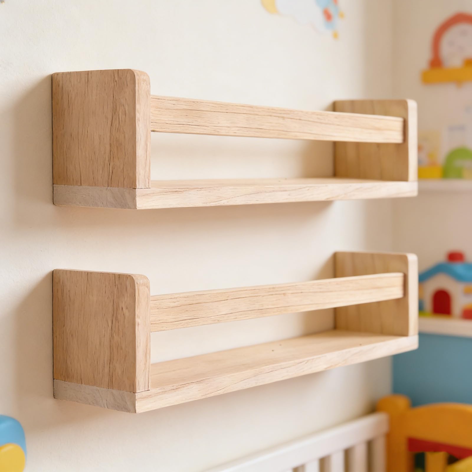 Mensola sospesa decorativa per la cameretta dei bambini progettata per riporre libri, oggetti e ricordi in modo sicuro Decorazioni rurali per la cameretta dei bambini