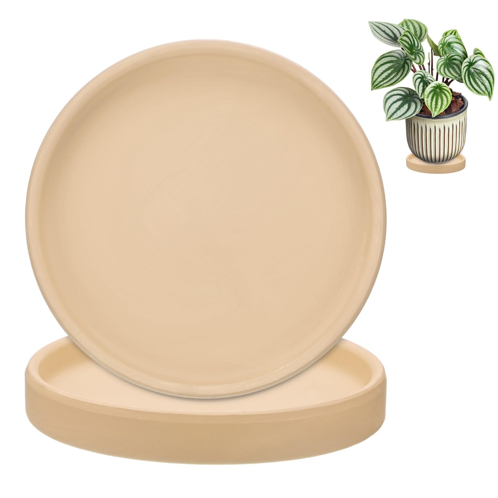 M METERXITY 2-Pack Plant Saucers 4.3 Inch ID Indoor/Outdoor Round — image 1