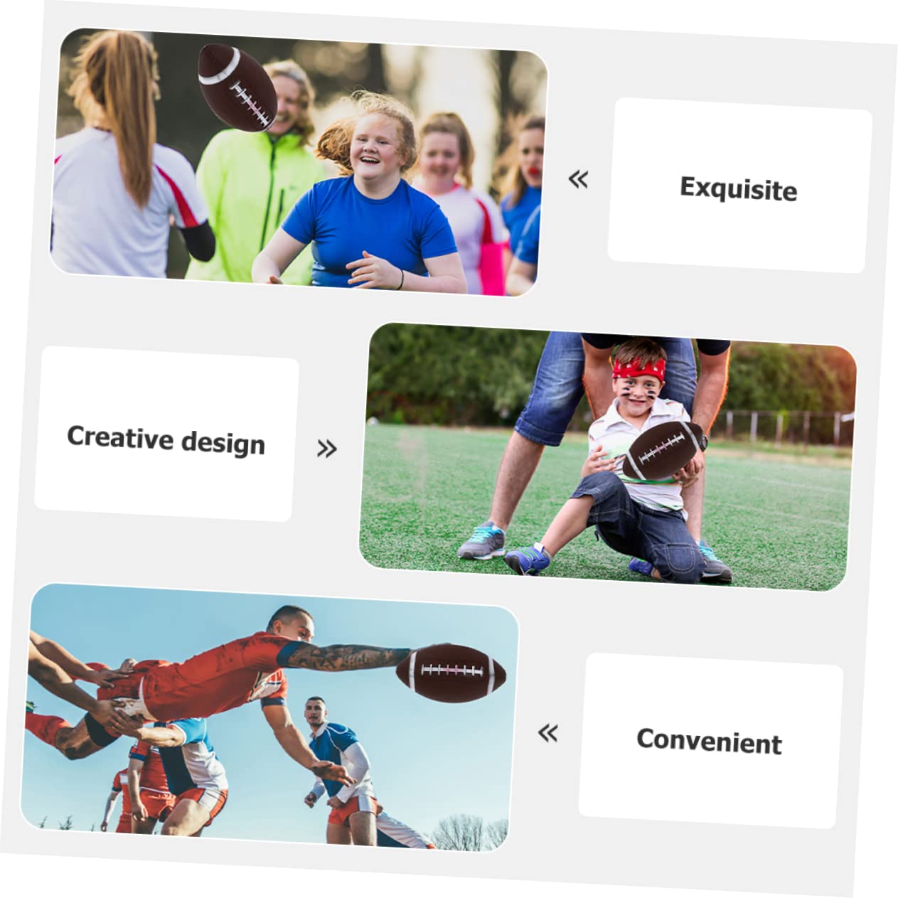 BRIGHTFUFU 2Pcs Inflatable Rugby for Football for Outdoor Play Touch Ball for Boys for Rugby Training