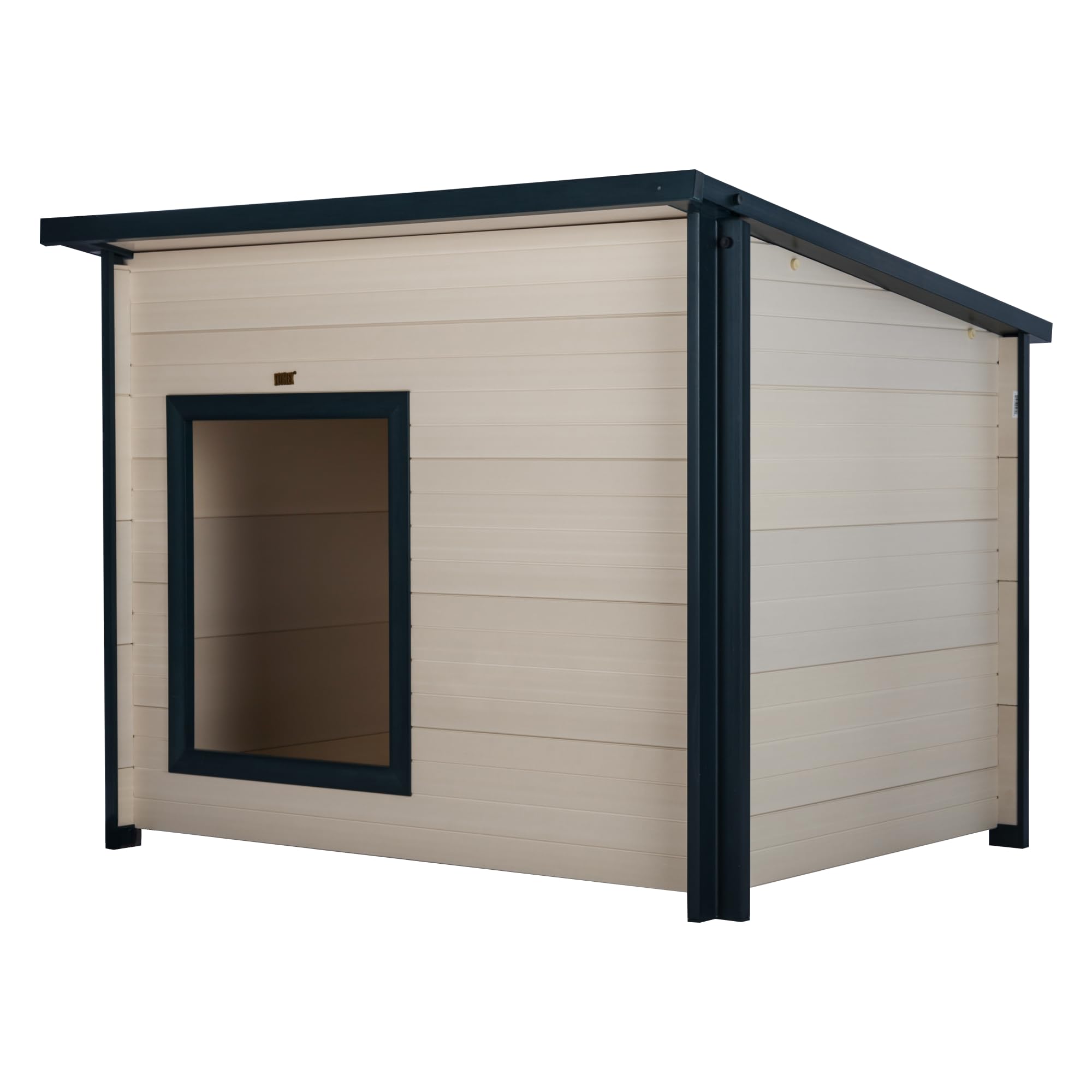 New Age Pet ECOFLEX Rustic Lodge Dog House for Jumbo Dogs up to 140lbs - Weatherproof, Easy Clean Outdoor Shelter - 10 Year Warranty