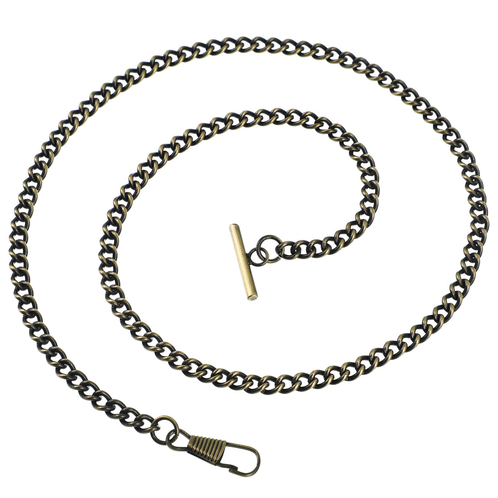 WOFASHPURET 65cm Metal Pocket Watch Chain Chain Belt for Men Women Vintage T-bar Buckle Jeans Belt