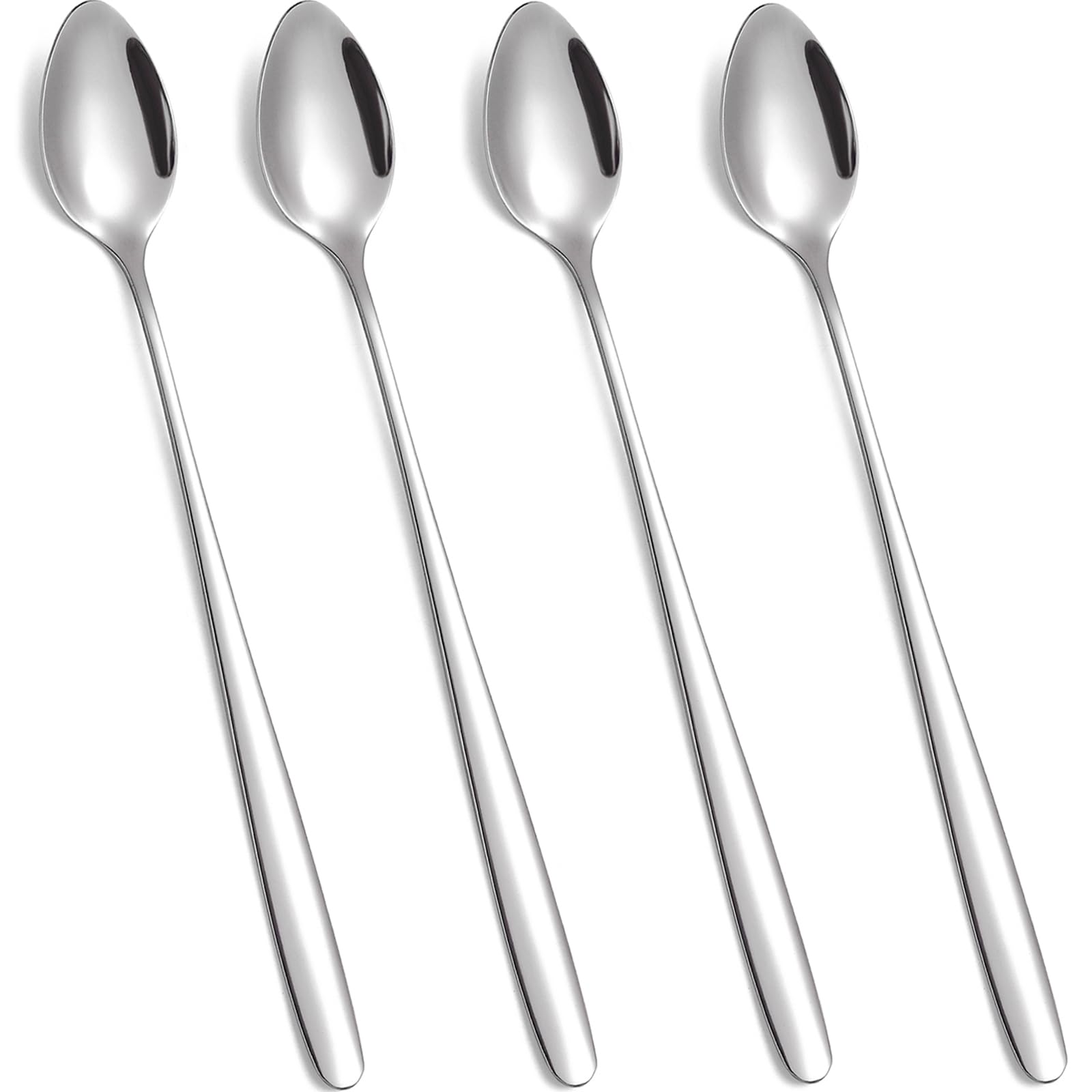Latte Spoons Long Handle Coffee Spoons Teaspoons Set of 4 Stainless Steel 7.8Inches Tea Spoon Mixing Stirring Spoon for Latte Coffee Espresso Iced Tea Milk Shake Ice Cream Sundeas Cool Drinking