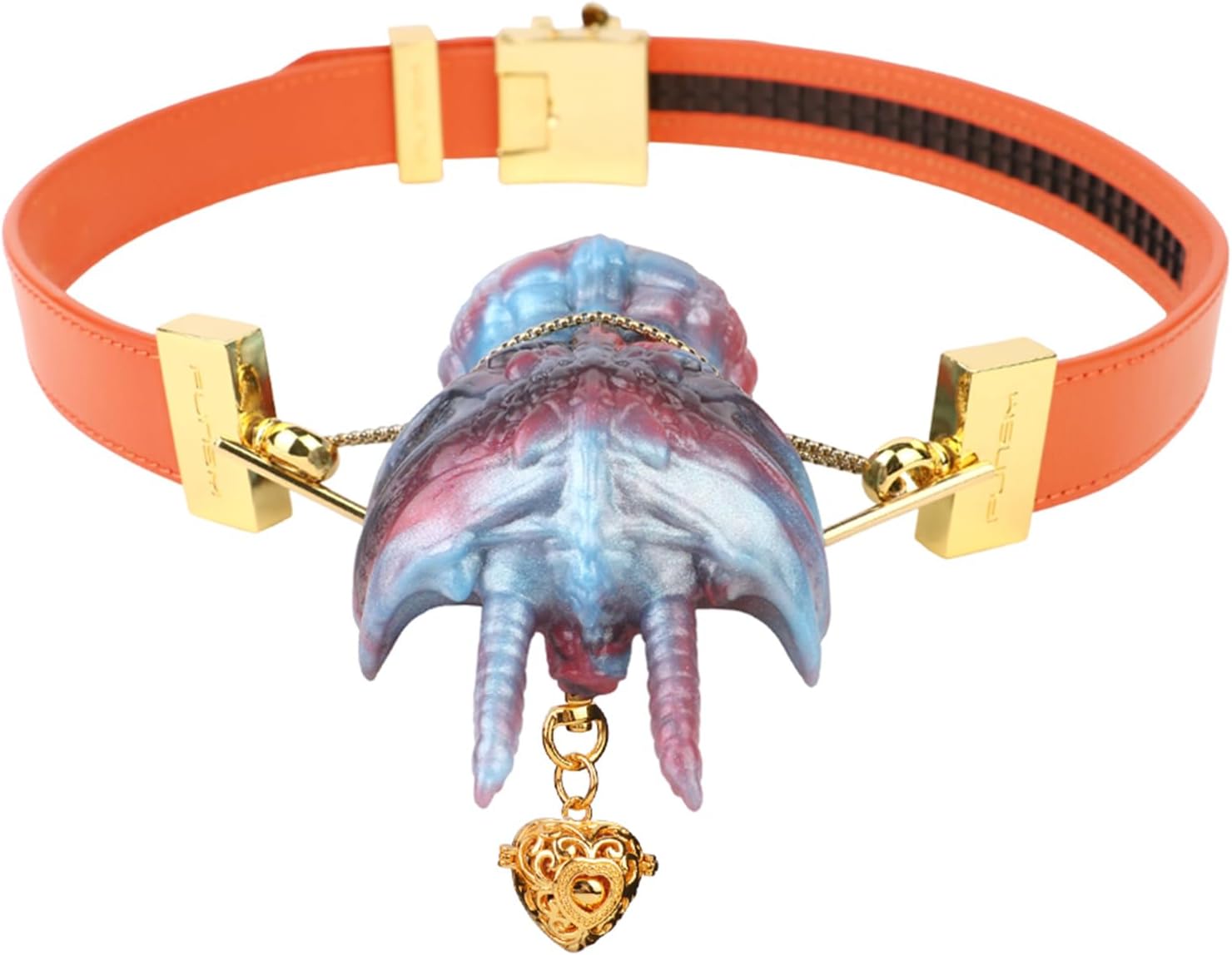 Silicone Gag Mouth Leather Bondage with Belt and Bell, Adjustable Oral Muzzles Gag Adult Sex Toy for Men Women - Pink Belt