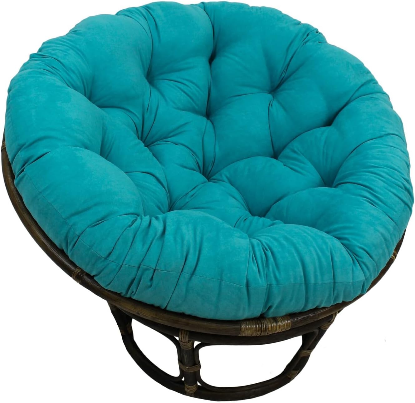 International Caravan Furniture Piece Rattan 42-Inch Papasan Chair with Micro Suede Cushion