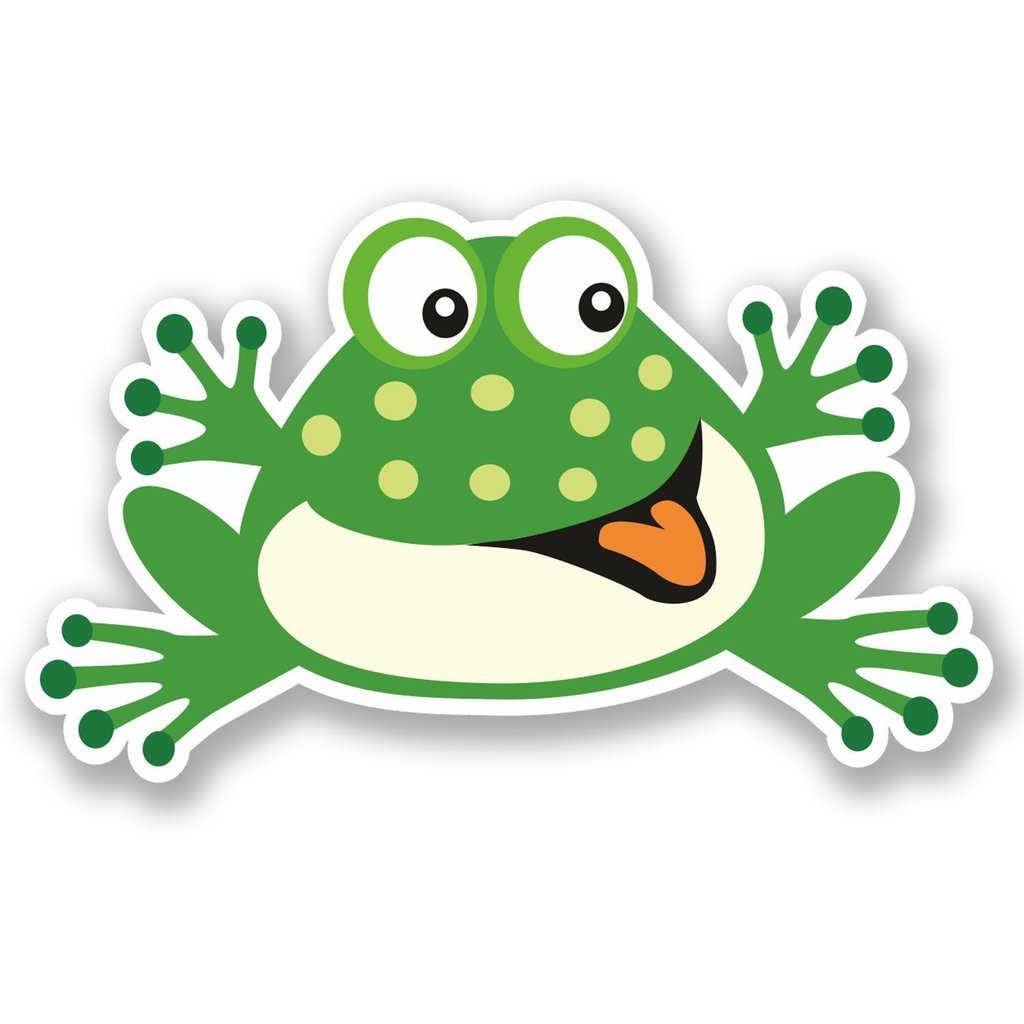 2 x 10cm/100mm Funny Frog Window Cling Sticker Car Van Campervan Glass #5028
