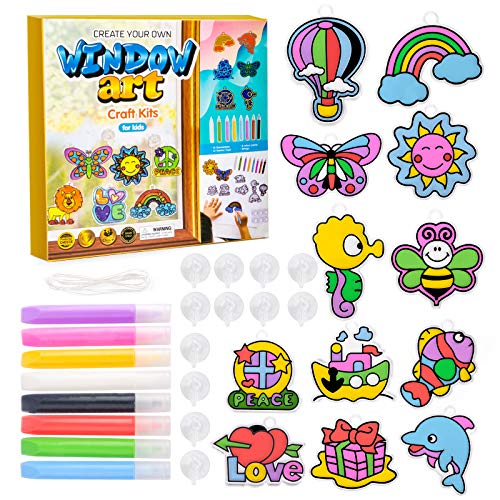 NextX Window Art, Suncatcher for Kids Craft Kits, 12 Paintings