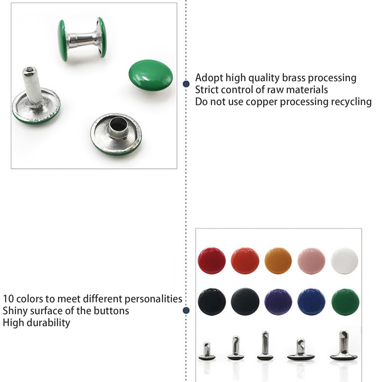 Rivetti Per Pellami Usati Glarks Set Di 600 Rivetti Per Pelle Con Kit Di 3 Strumenti Di Rivetti Cuoio