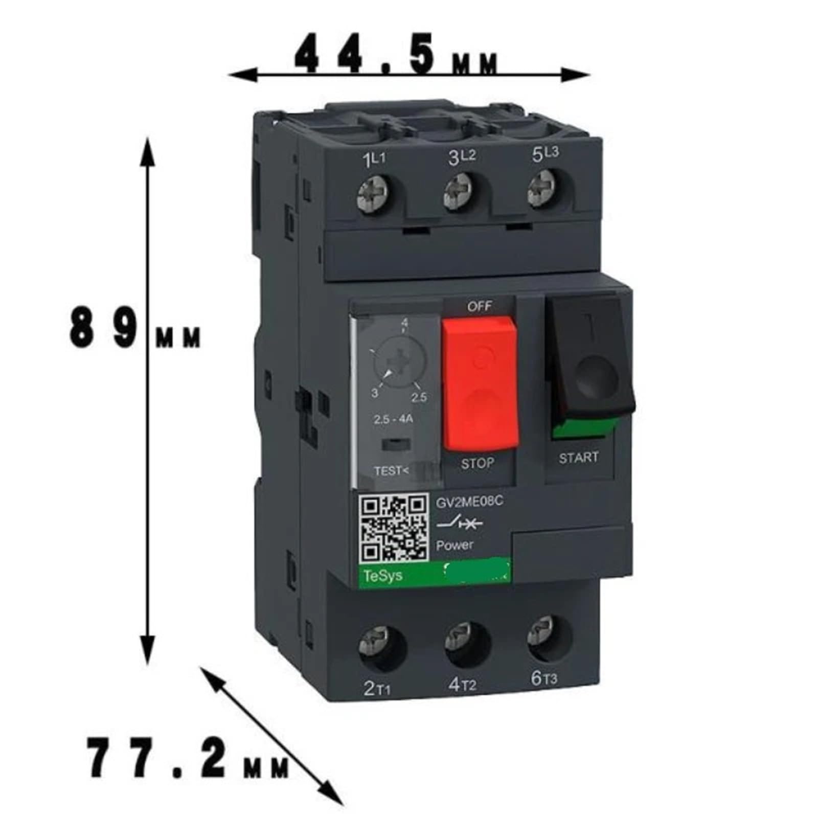 Przycisk przełącznika silnika GV2ME01C 02C 03C 04C 05C 06C 07C 08C 10C 14C 16C 20C 21C 22C 32C 1 sztuka (GV2ME04C)